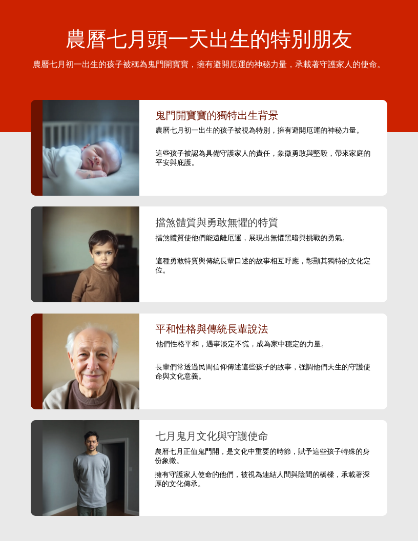 鬼月第一天出生的人命格解析 | 七月初一寶寶的特別之處 | 農曆七月生日的禁忌與習俗